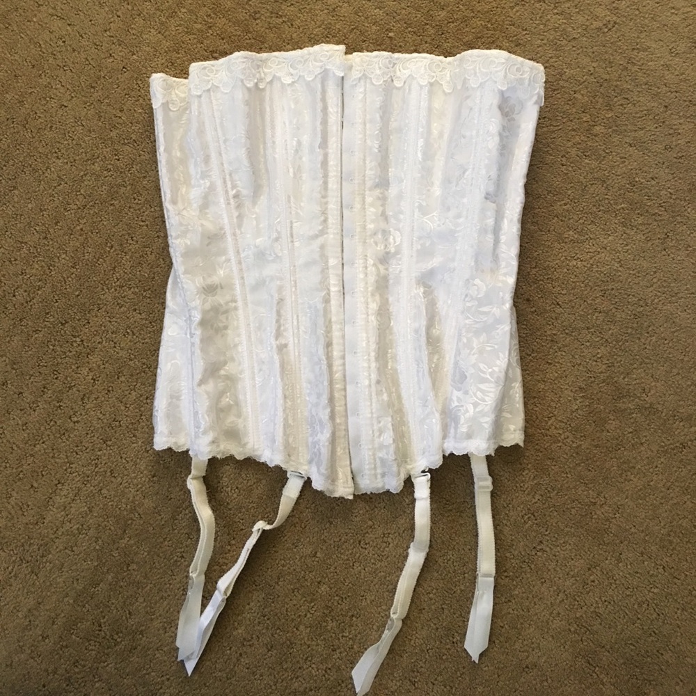 White damask corset