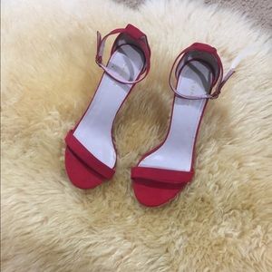 Express Red Single Strap Heels