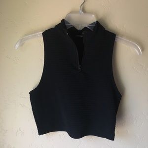 Black halter crop top