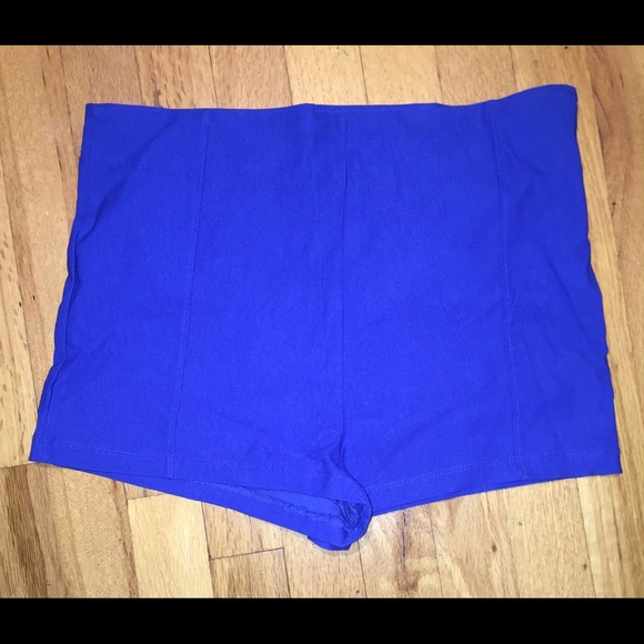 Charlotte Russe Pants - Charlotte Russe High-Waisted blue stretchy shorts