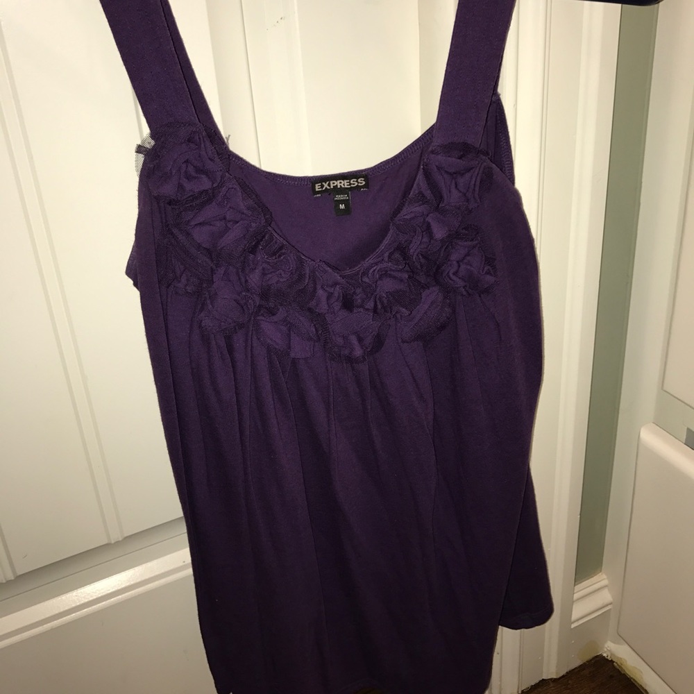 Express purple floral front tank top