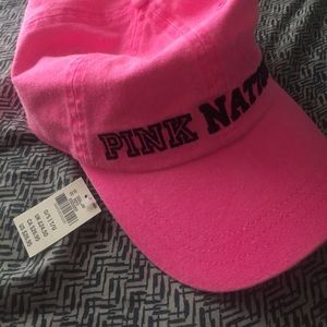 VS PINK HAT IN HOT PINK NEVER WORN