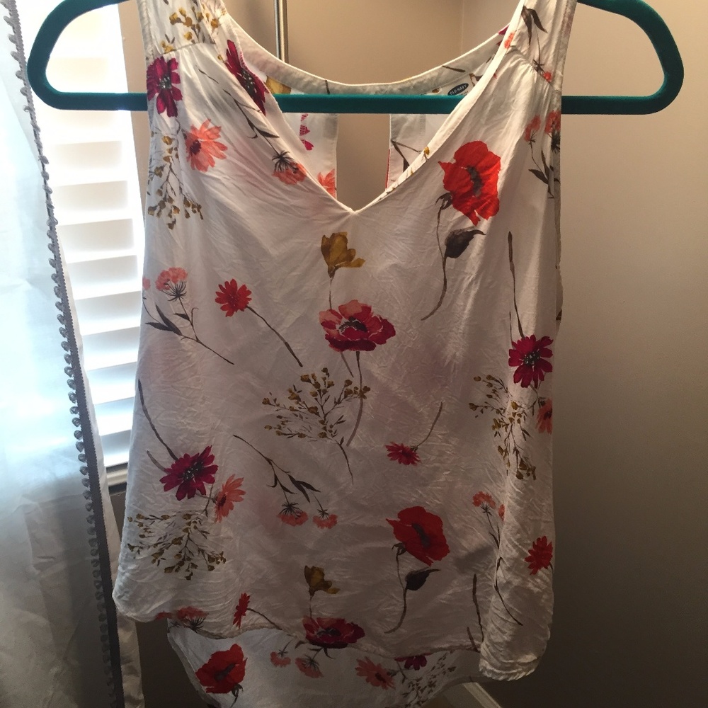 Old Navy Floral White Tank