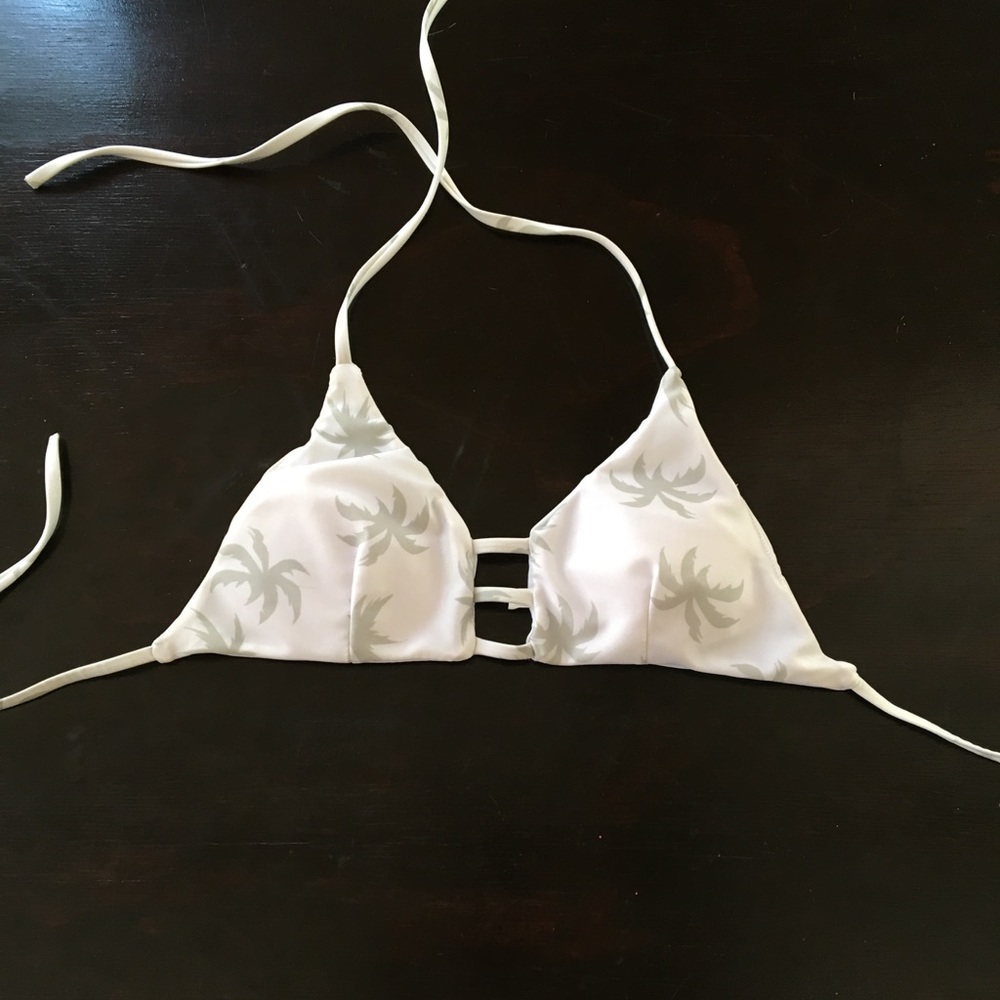 Zaful White Palm Tree Bikini Top