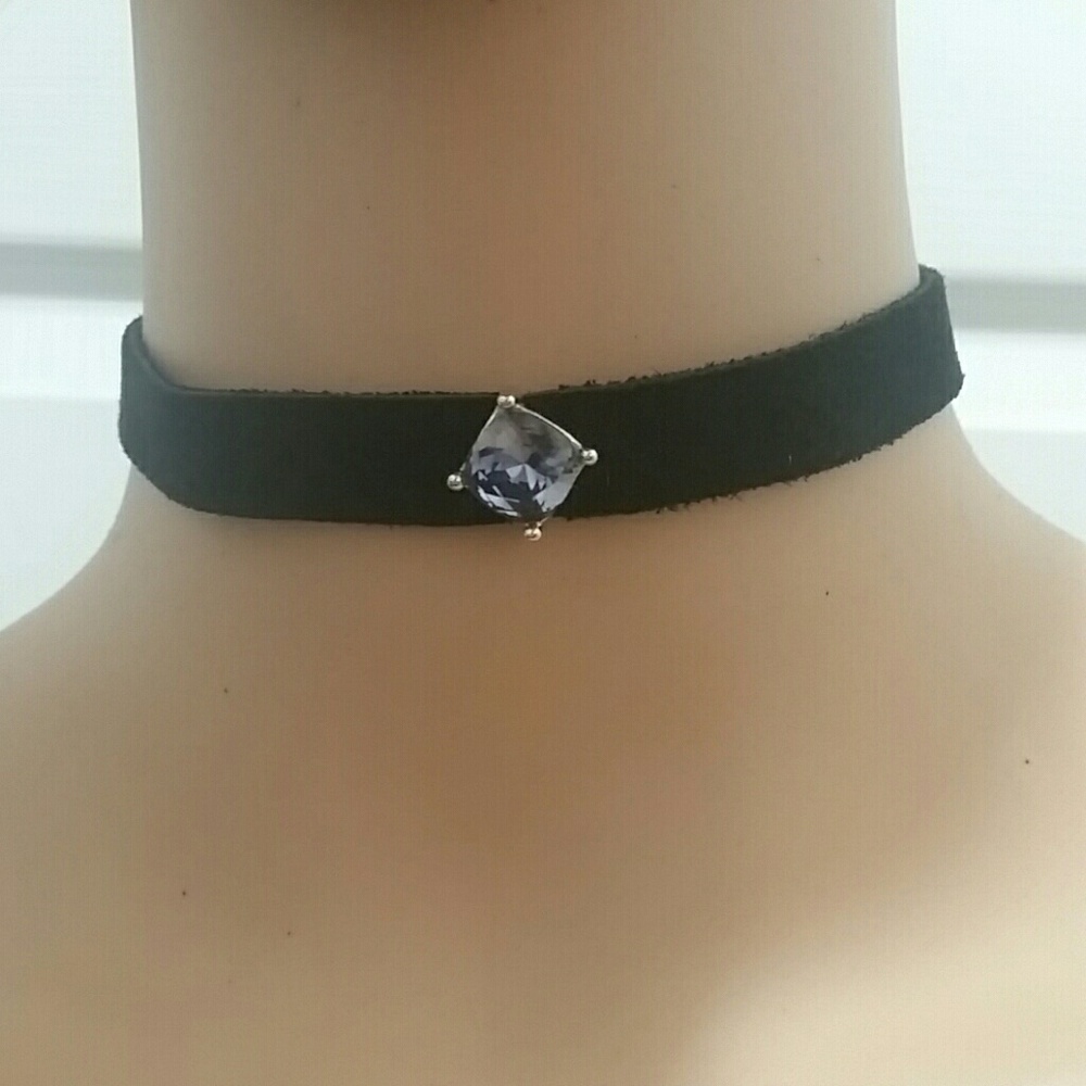 Handcrafted choker leather necklace