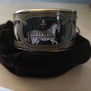 Hermes Grand Apparet wide enamel bangle size 65