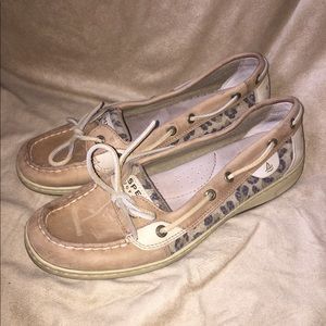 Sperry topsider cheetah print sides boat shoe
