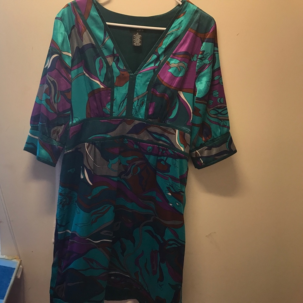 Teal and purple dress