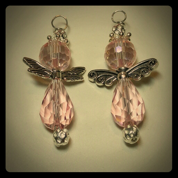 #0006 Artisan Handcrafted Crystal Angel Earrings - Picture 1 of 1