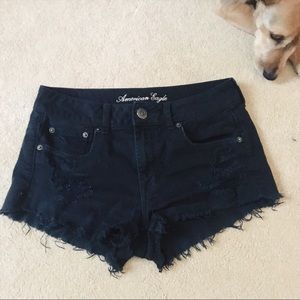 American Eagle Black Stretch Jean Shorts