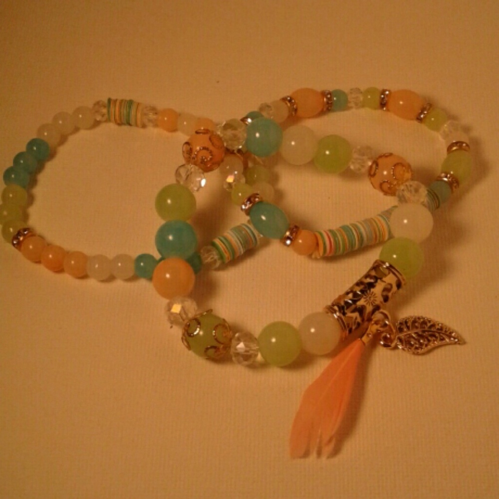 3 Pcs. Glass bead bracelet
