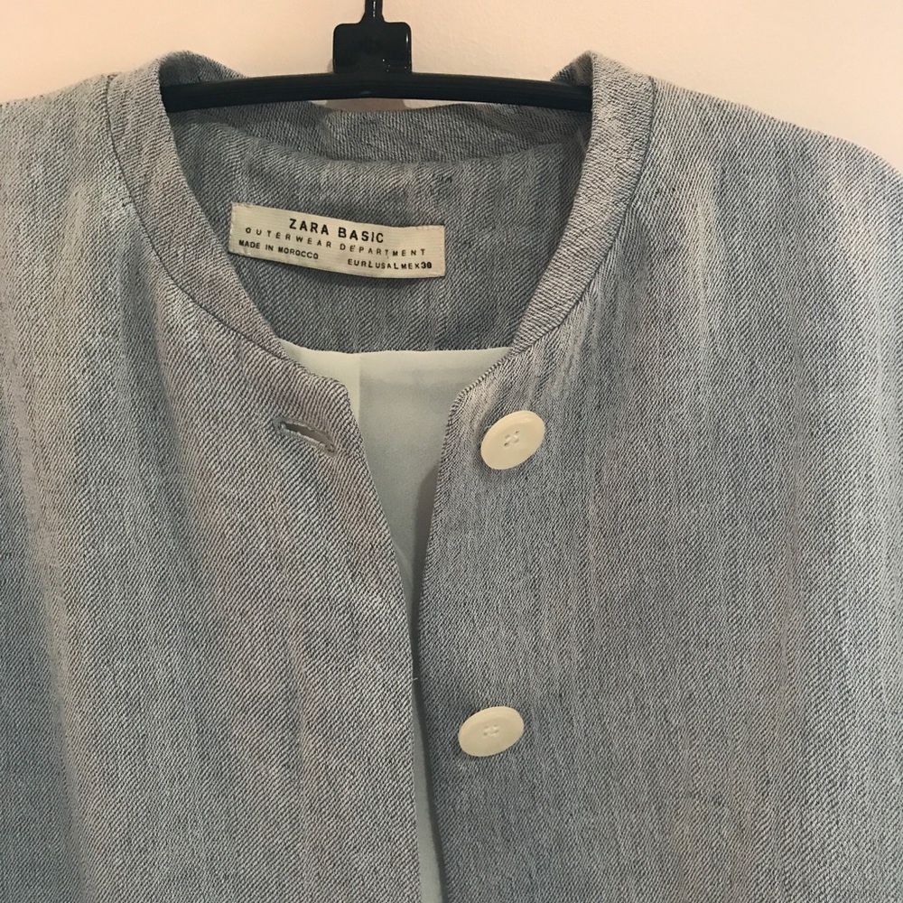 zara chambray coat