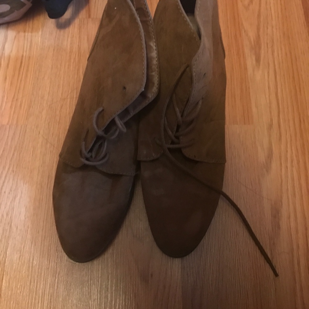 Brown laced booties