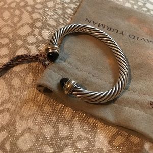 David Yurman 7MM Cable Bracelet Black Onyx