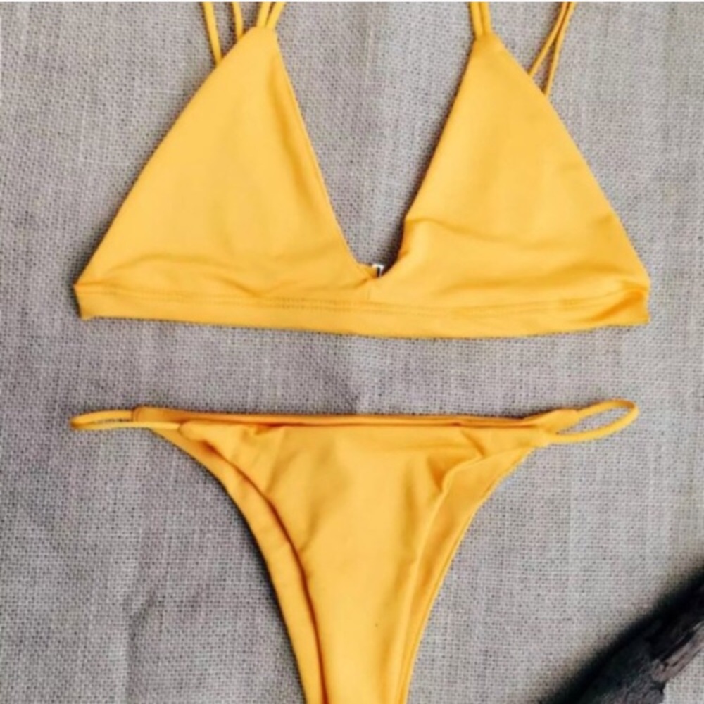 Yellow bikini bathing suit