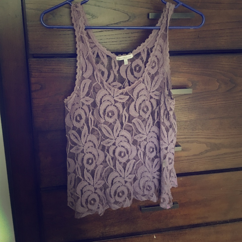 Sheer lace flowing tank