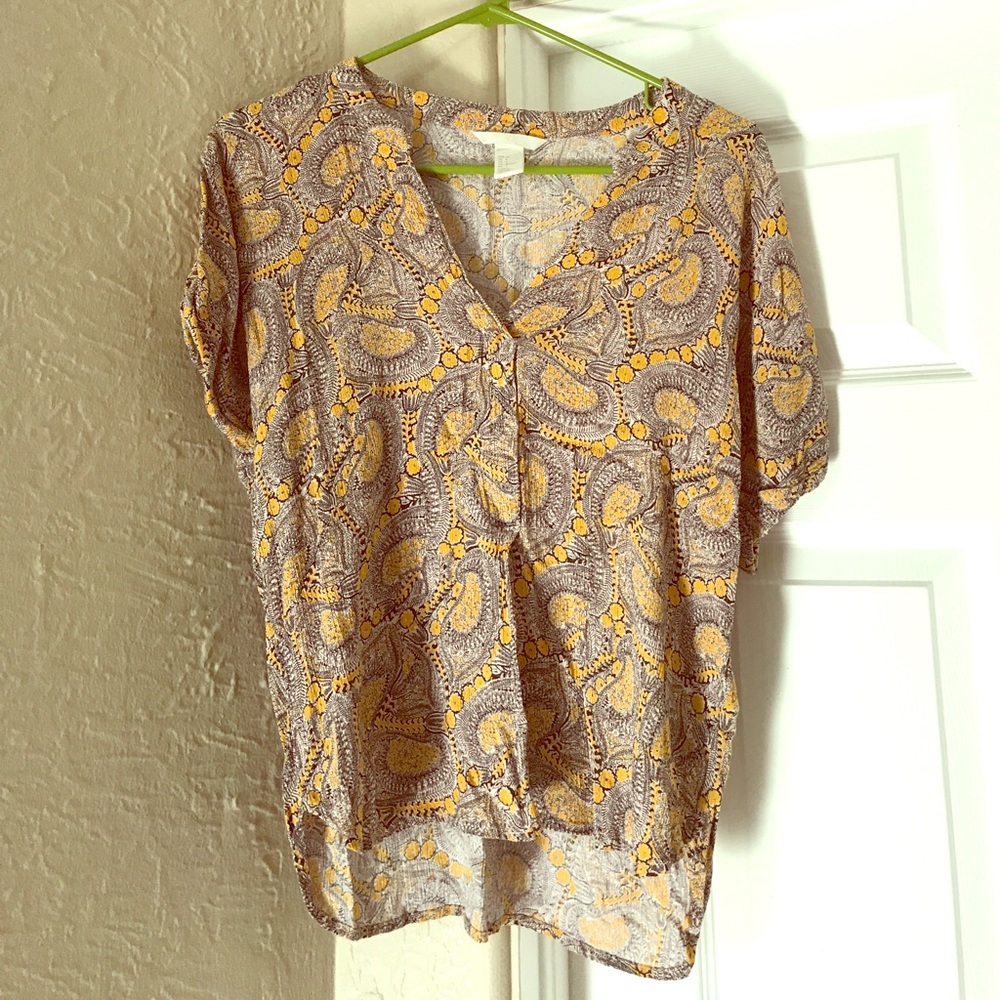 High/low Bohemian Paisley Blouse