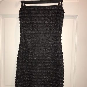 Black strapless short dress