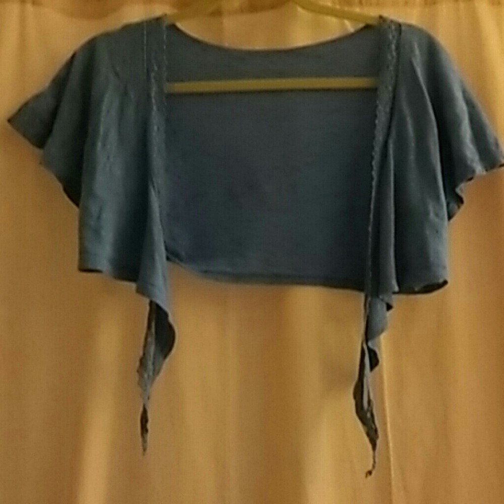 Blue Bolero With Lace