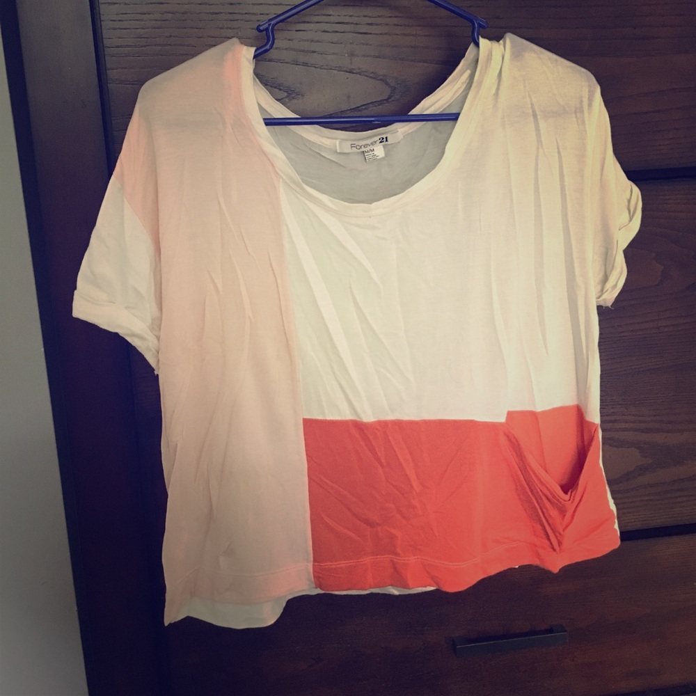 Color block short sleeves shirt with pocket