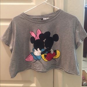 H&M and Disney Crop Top with Minnie and Mickey