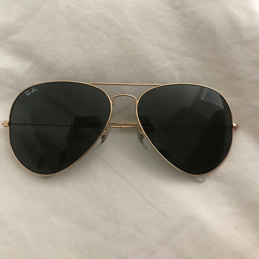 Black gold rayban aviators