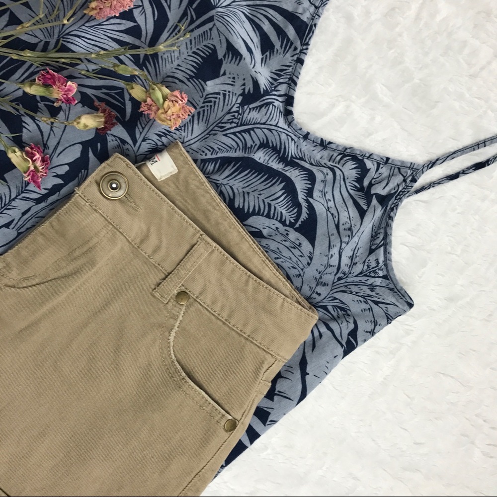 Classic Khaki Denim Shorts