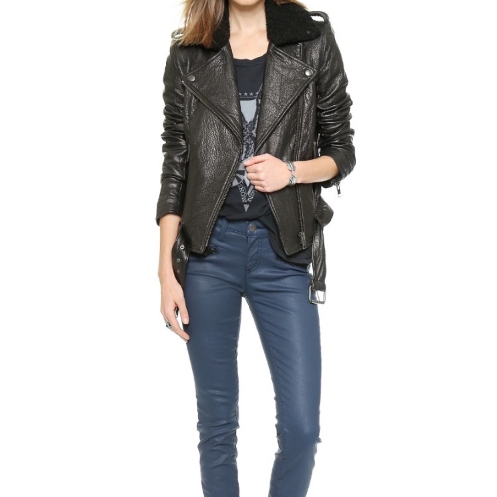 Current/Elliot size 2 black leather jacket