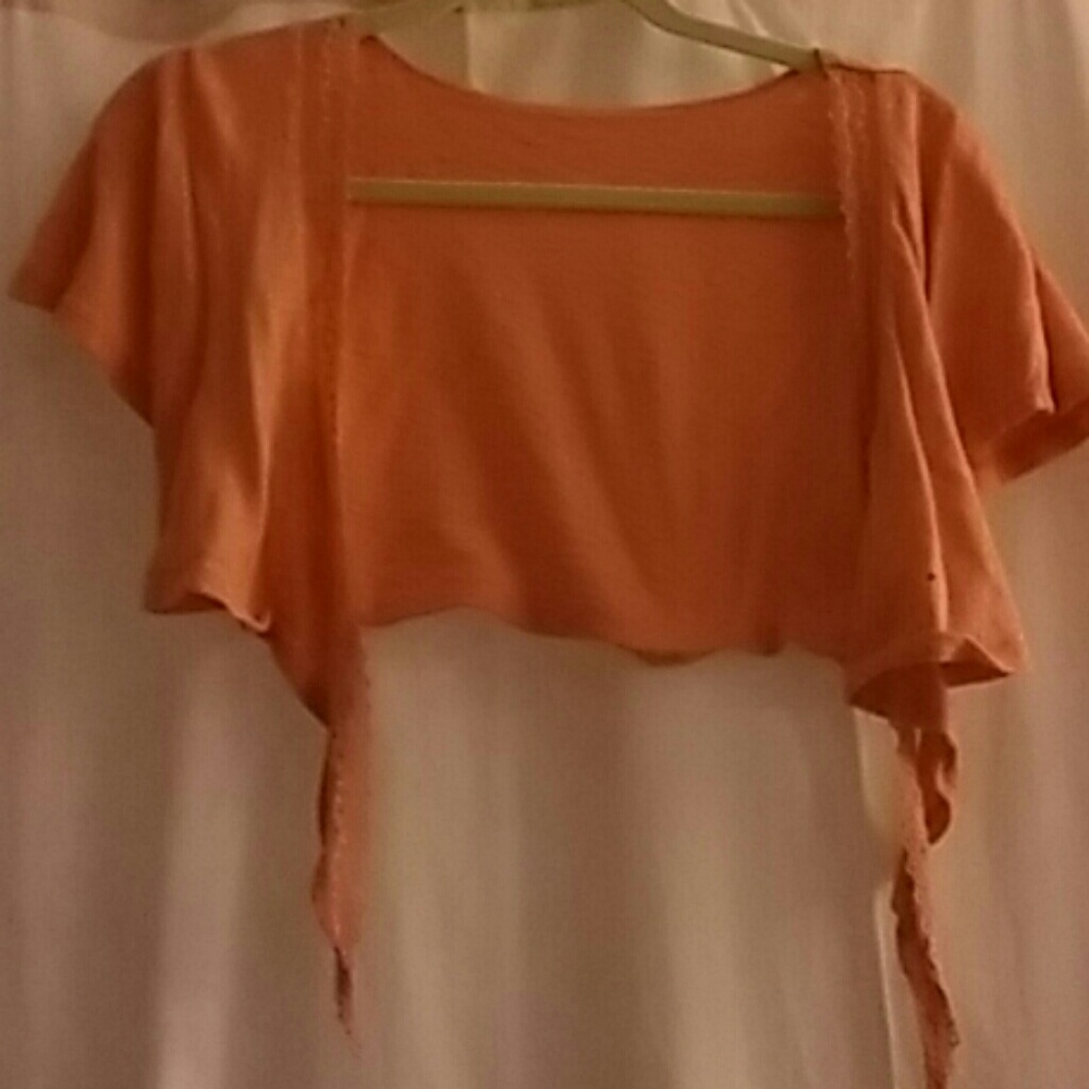 Coral Bolero With Lace