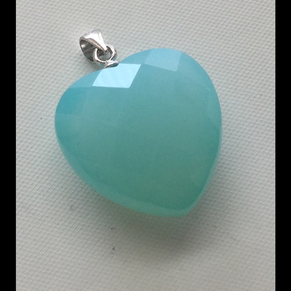 Sea Blue Chalcedony Pendant