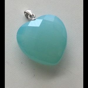 Sea Blue Chalcedony Pendant