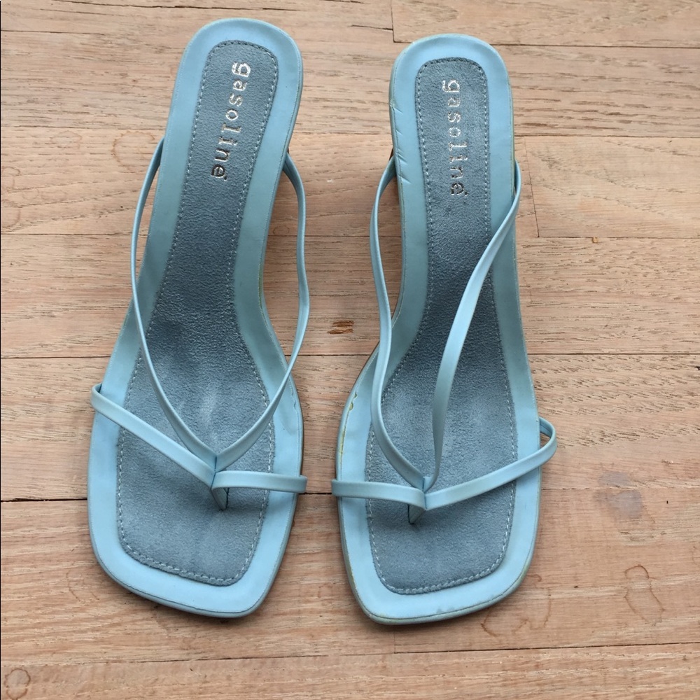 Gasoline light blue heeled sandal!