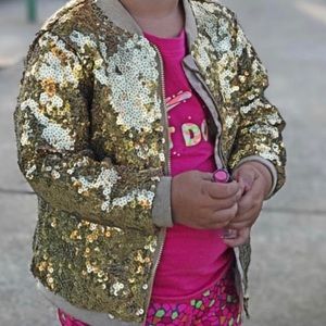 Gold sequin toddler jacket
