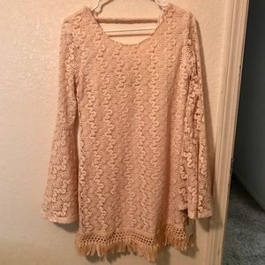 Off White Long Sleeve Dress