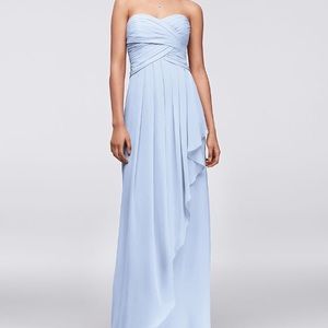 Ice Blue Strapless Bridesmaids' Dress