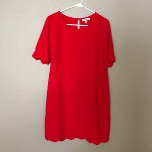 Bright red dress