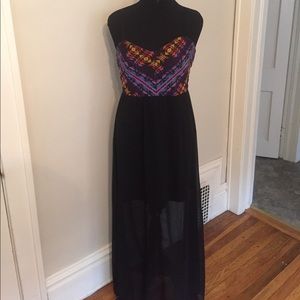 Black and tribal print Summer Maxi dress