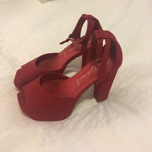 Jeffrey Campbell size 7.5 Red Platform shoes