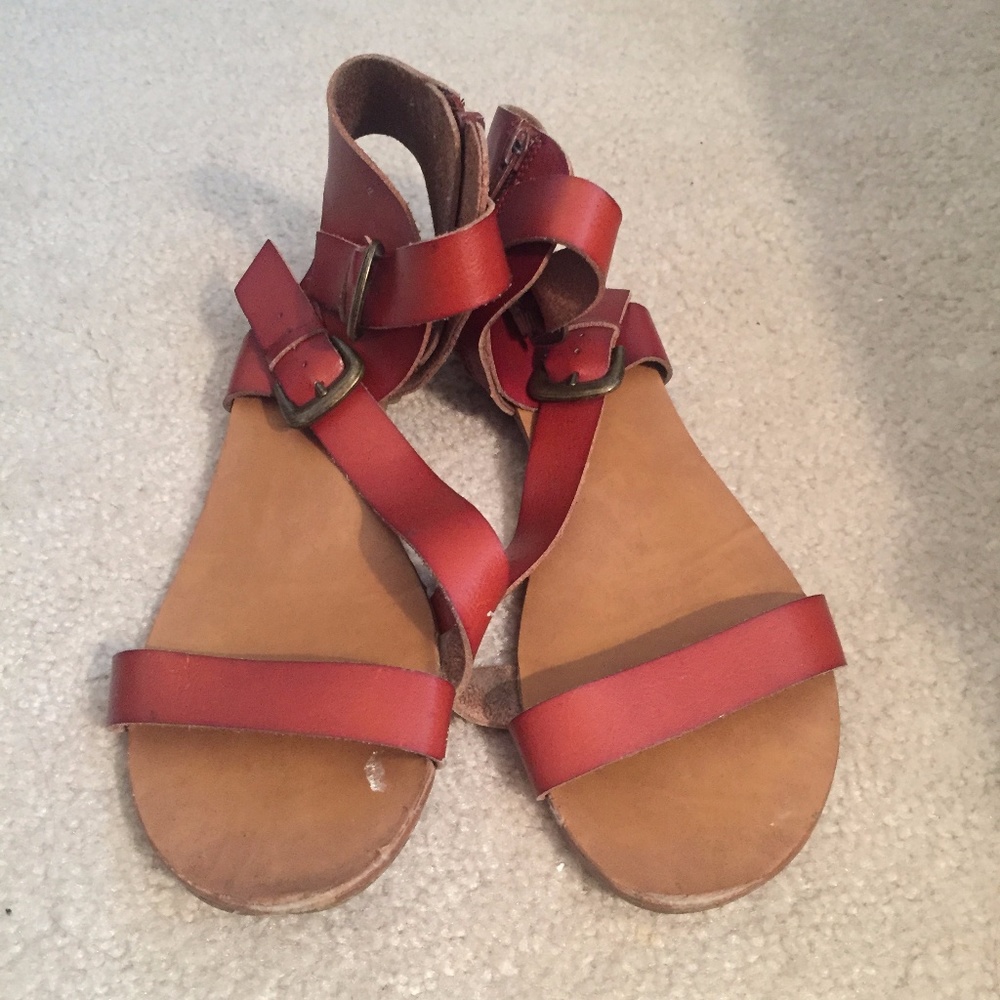 Merona Brown Strappy Zipper Sandal