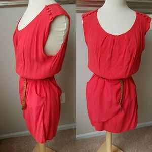 Coral pocket dress
