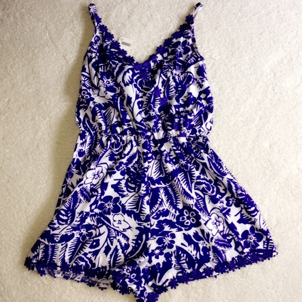 ELFIN Purple Floral Romper