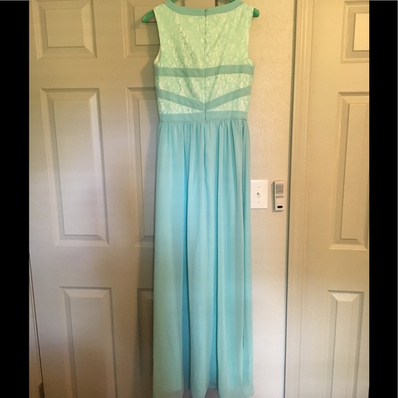 Modcloth turquoise maxi dress with lace detailing - Picture 2 of 3