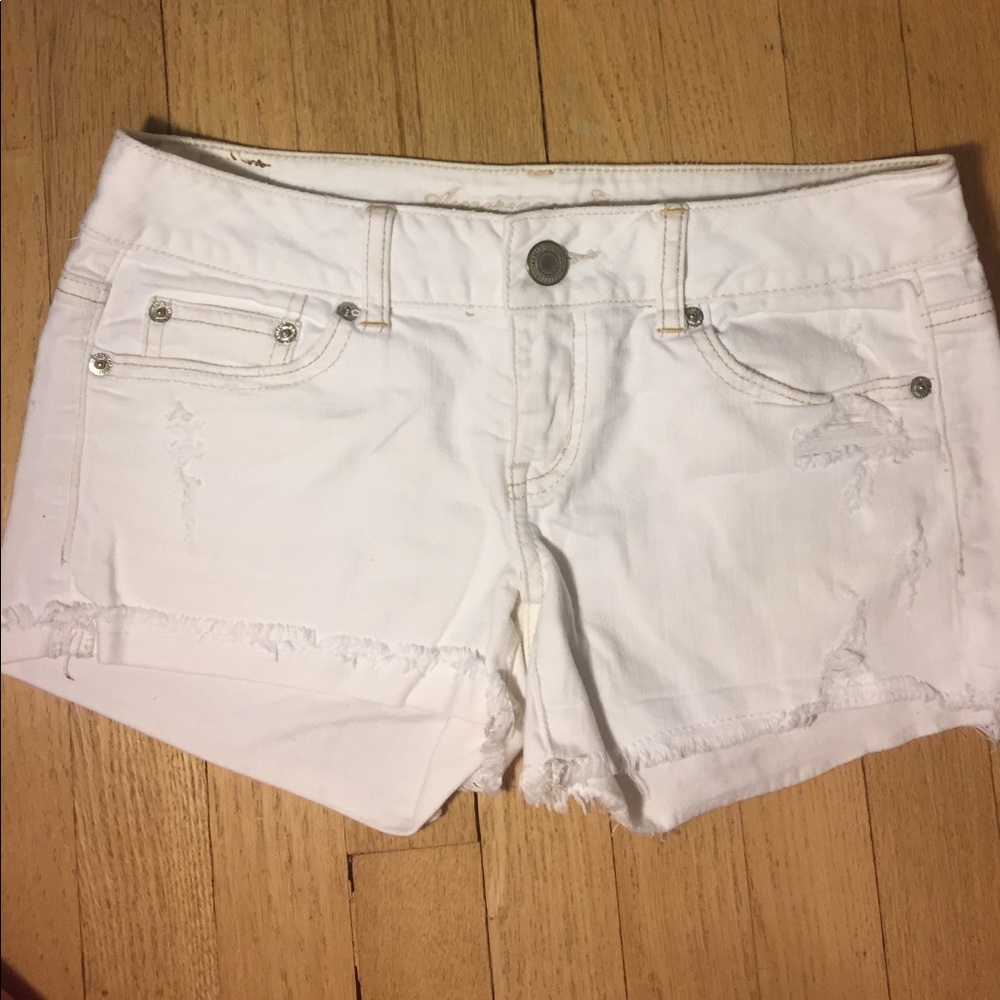 White Jean Shorts