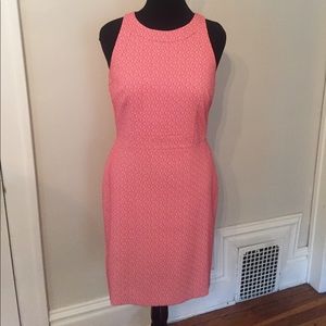 Ann Taylor sheath dress in pink and white print