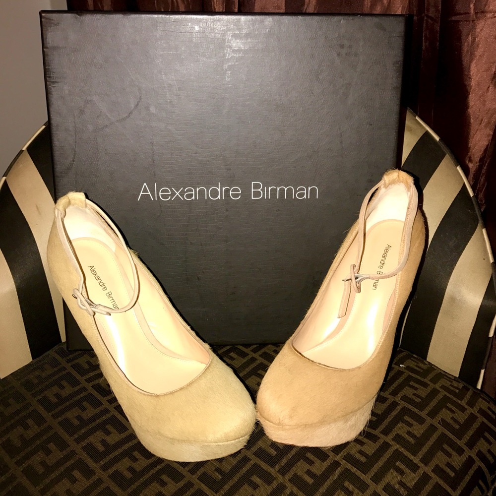 Alexander Birman pony hair wedge shoes