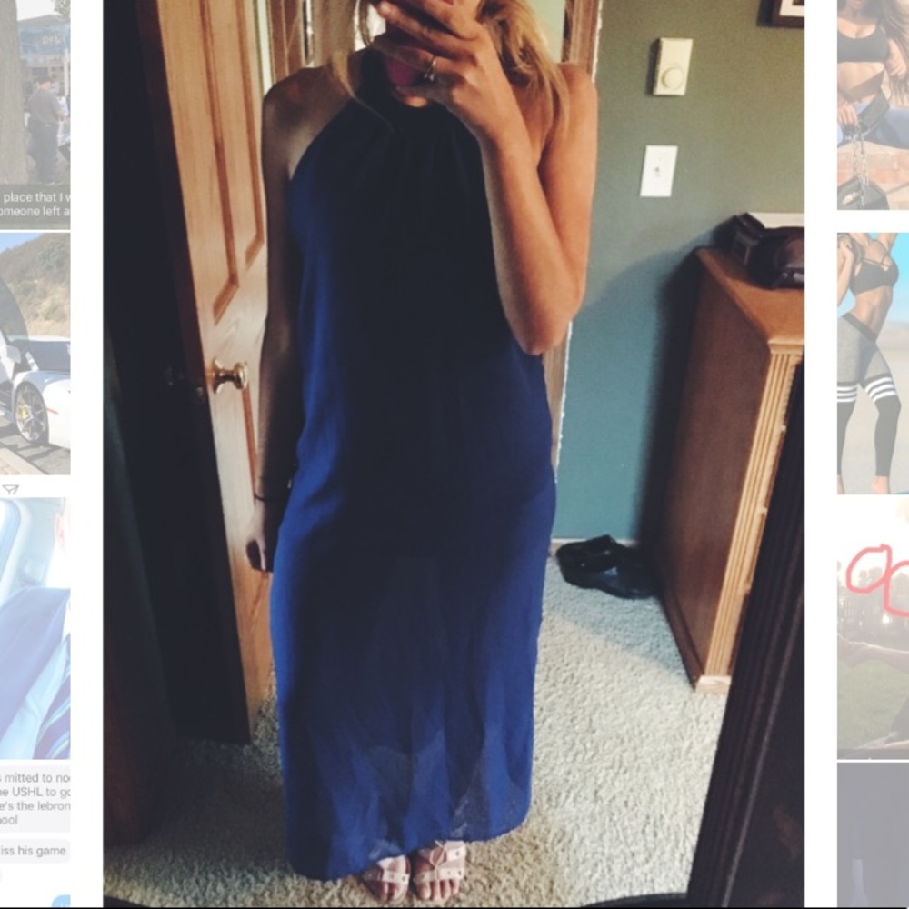 long Socialite royal blue dress