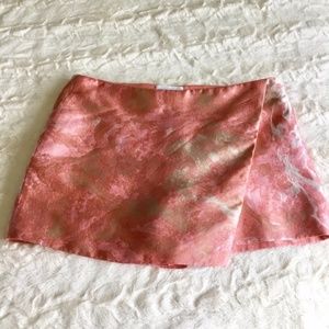Robert Rodriguez Pink Silk Brocade Skort Size 2/4