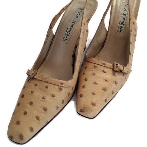 Via Spiga Made in Italy Nude Slingback Heels Sz 9 - Picture 3 of 5