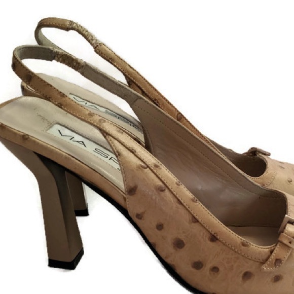 Via Spiga Made in Italy Nude Slingback Heels Sz 9 - Picture 4 of 5
