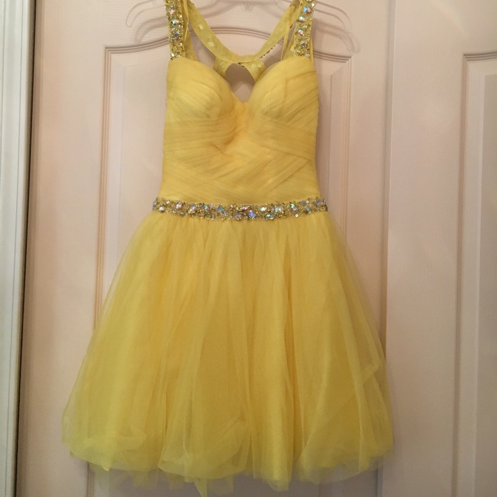 Flirt by Maggie Sotero Yellow Party Dress
